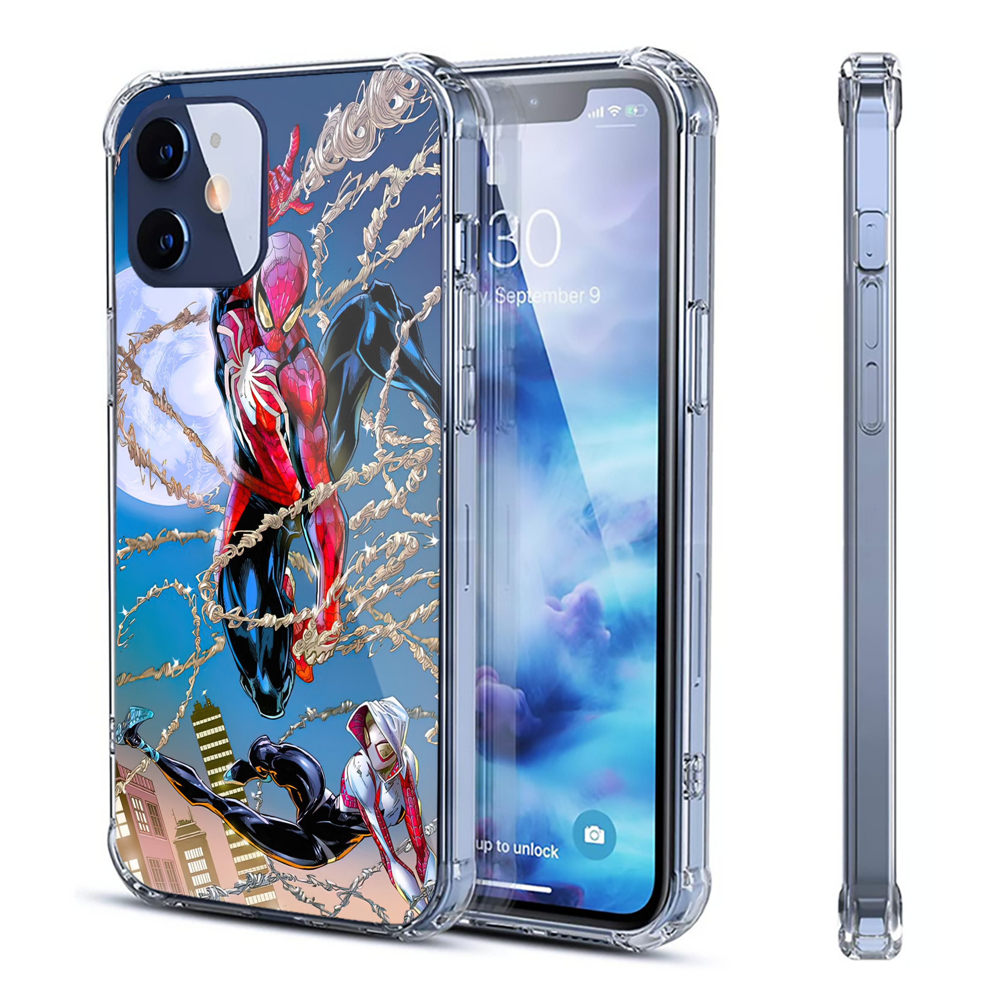 （画像用） Spider Man スパイダーマン 【iPhone 12シリーズ対応】透明スマホケース（クリアソフトケース）